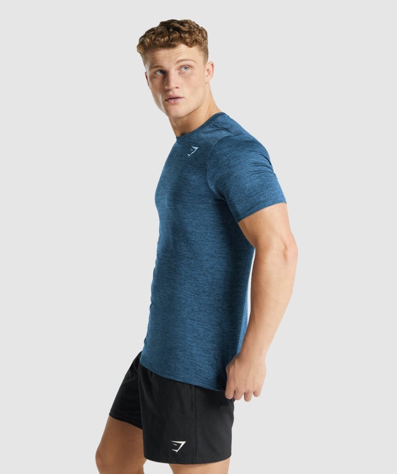 Koszulki Gymshark Arrival Marl Męskie Granatowe | PL 521ANK